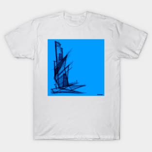 architectural drawing in ecopop style art T-Shirt